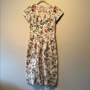 Gal Meets Glam White Floral Midi Jumpsuit